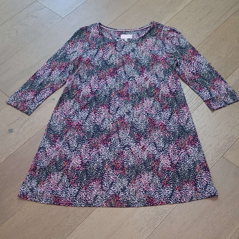 NWT Joules Dress Women's sz 8 Hayden Navy Rain 3/4 Sleeve Mini Jersey Shift Dres